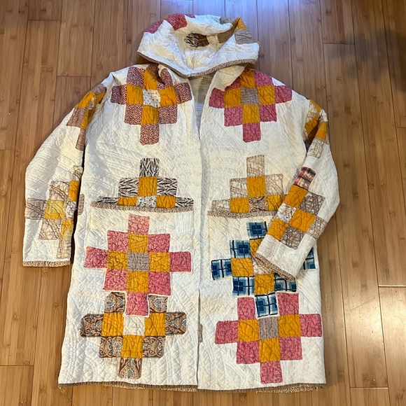Jackets & Blazers - Incredible Handmade Vintage Quilted Cardigan Coat